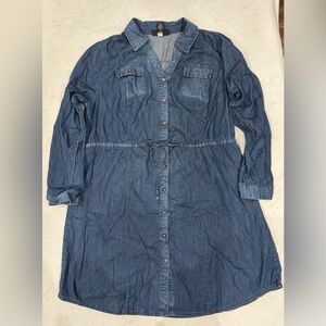 Lane Bryant Blue Denim Shirt Dress